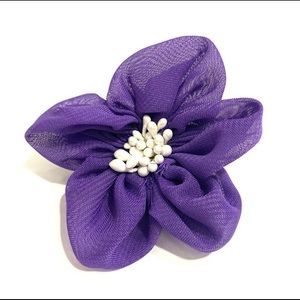 Hair Clip Purple Sheer Flower 2 1/2”